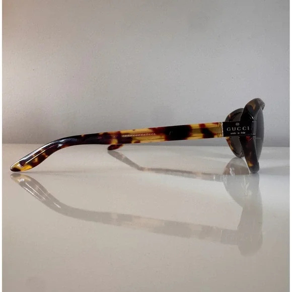 Gucci Vintage Y2K GG2465/S Tortoiseshell Oval Sunglasses Brown Made in Italy - Picture 4 of 16